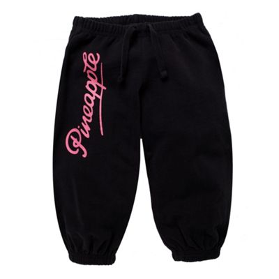 Black cropped joggers