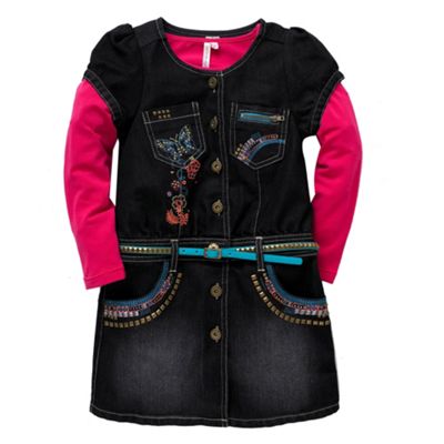Blue denim shirt dress set