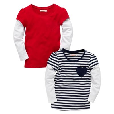 Pack of two heart pocket tops