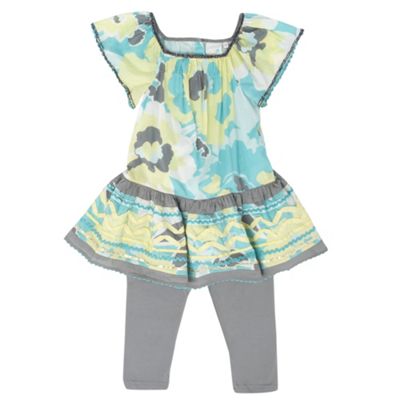 Tunics  Leggings Fashion on Aqua Floral Girls Tunic And Leggings Set