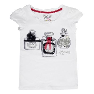 Girls white perfume print t-shirt