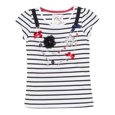 Girls navy necklace t-shirt