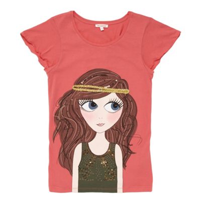 Girls orange tribal t-shirt