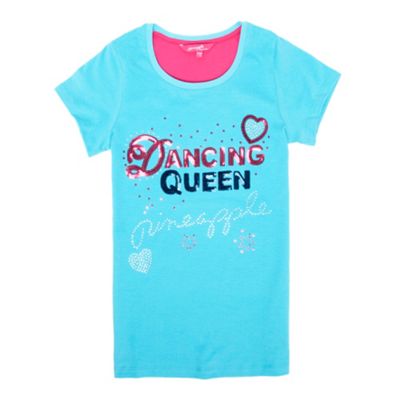 Girls turquoise dancing queen t-shirt
