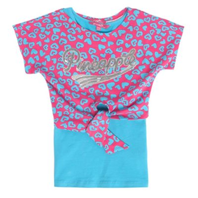 Girls turquoise and pink two-piece t-shirt