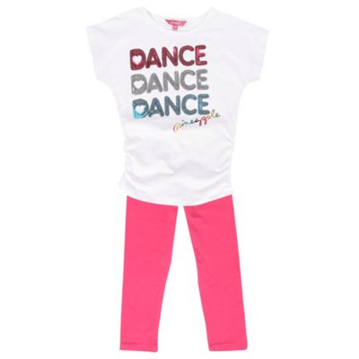 Girls White Tunic Top With Leggings