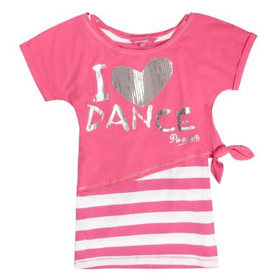 Girls dark pink two-piece t-shirt