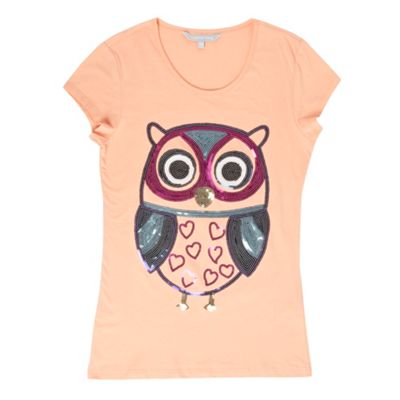 Orange owl girls t-shirt