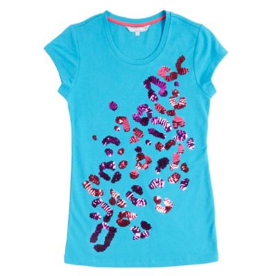 Red Herring Blue sequin animal girls t-shirt