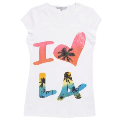 Girls white I Love LA t-shirt