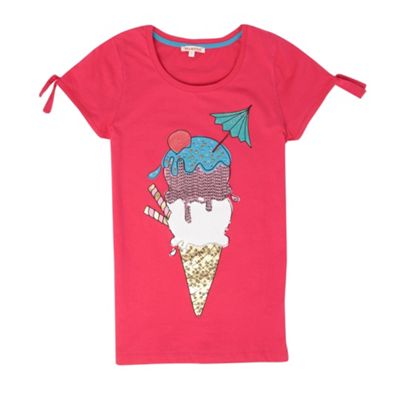 Girls dark pink ice cream t-shirt