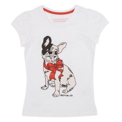 Ben de Lisi Girls white Ella motif charity t-shirt