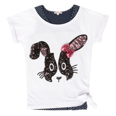 bluezoo Girls two piece rabbit t-shirt