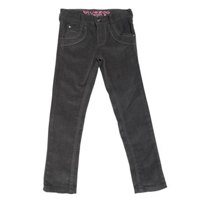 Girls grey skinny cord trousers
