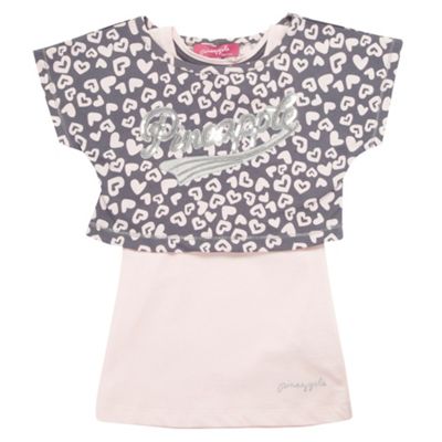 Girls Tonal Grey Two Piece Crop Top