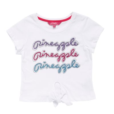 Girls white knot front t-shirt