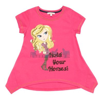 bluezoo Girls pink Hold Your Horses t-shirt