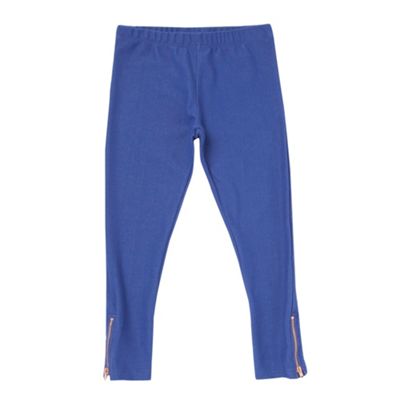 Girls Royal Blue Jersey Leggings