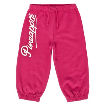 Girls Pink Cropped Jogging Bottoms