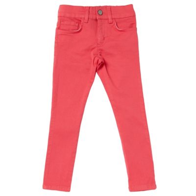 Girls dark pink stretch skinny jeans
