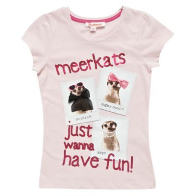 bluezoo Girls pink meerkat t-shirt