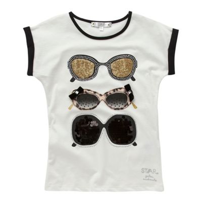 Star by Julien Macdonald Girls off white sunglasses t-shirt