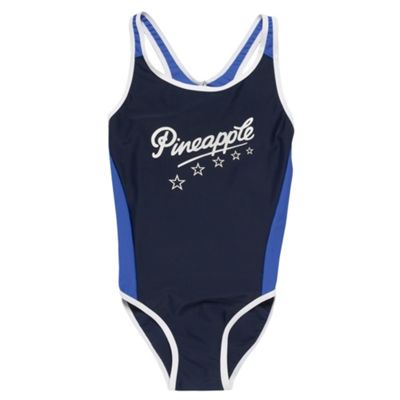 Pineapple Girls blue cut out back swimsuit