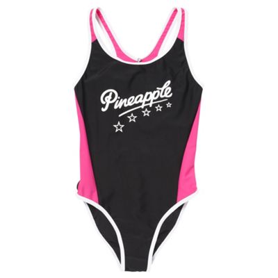 Girls black cut out back swimsuit