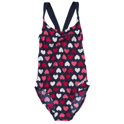 Pineapple Girls navy heart print swimsuit