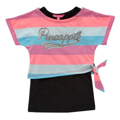 Pineapple Girls set of two pink and black t-shirts
