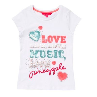 Pineapple Girls white sequin music t-shirt