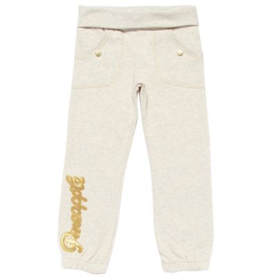 Girls Cream Logo Jogging Bottoms
