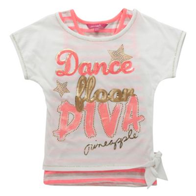 Girls pack of two white dance tops