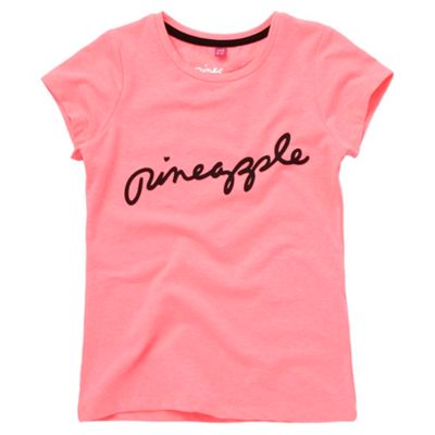 Girls bright pink logo t-shirt