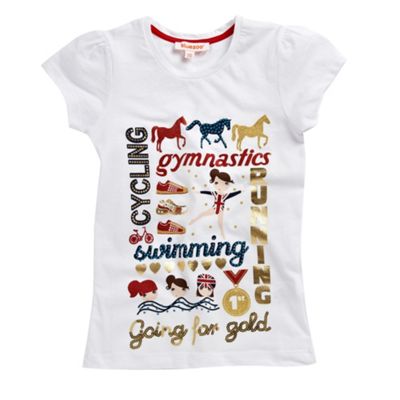 bluezoo Girls white Going For Gold t-shirt