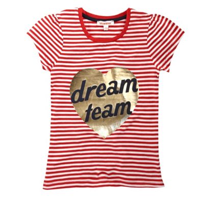 Girls red striped Dream team t-shirt