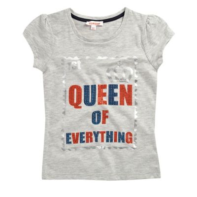 Girls grey stamp print t-shirt