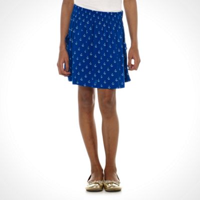 Girl's blue anchor printed skirt                                                                                                
