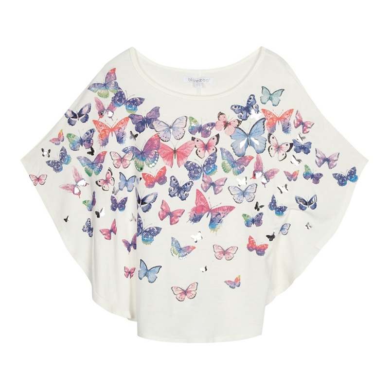 bluezoo - Girls' Cream Butterfly Print Cape Top Review