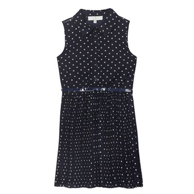 	       J by Jasper Conran Girls navy dot print shirt dress | Debenhams	    