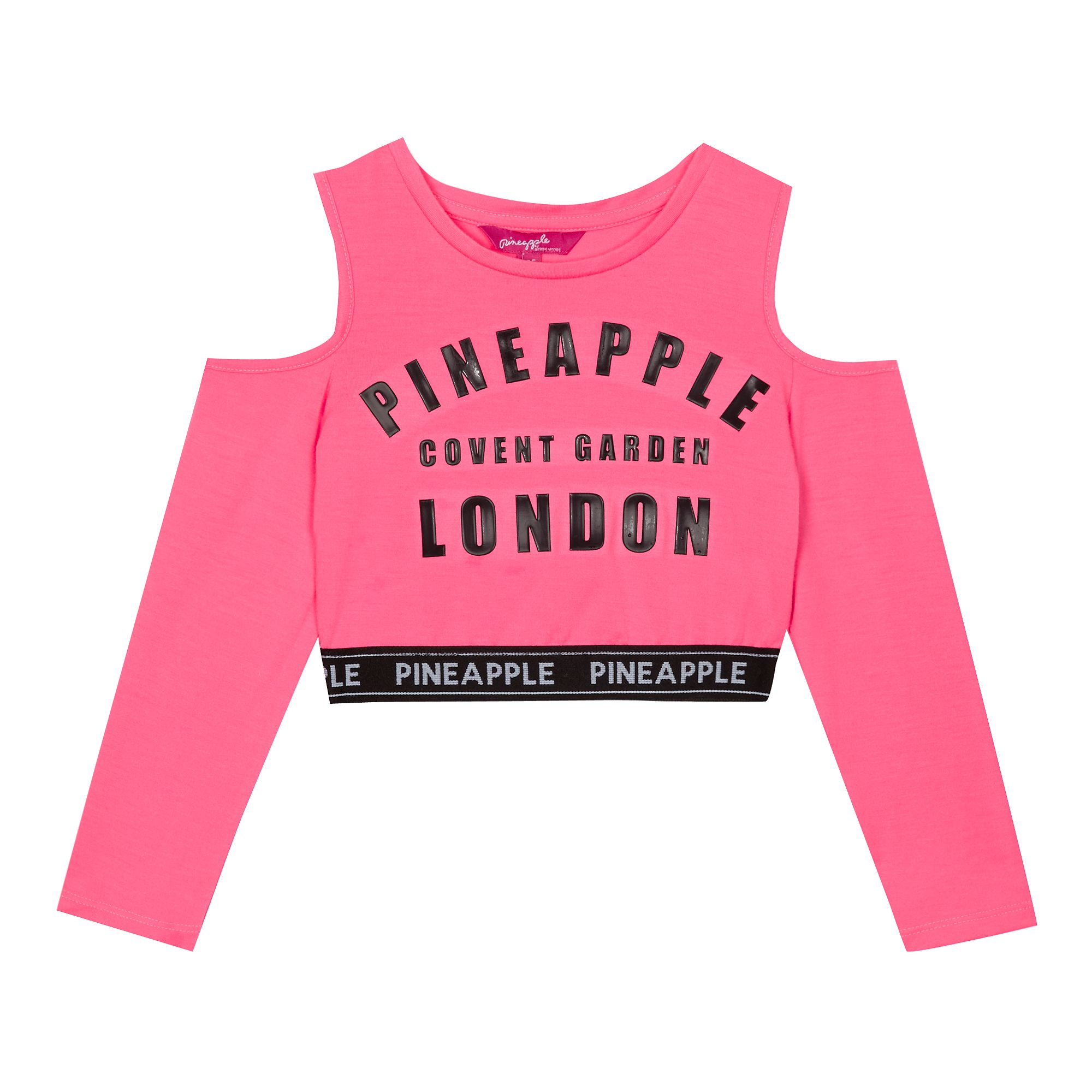 Pineapple Kids Girls' Pink Logo Cold Shoulder Crop Top From Debenhams