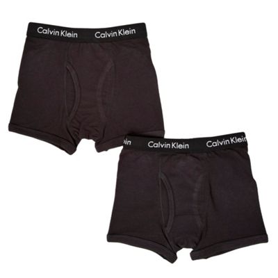 Boys Pack Of Two Black Boxer Briefs