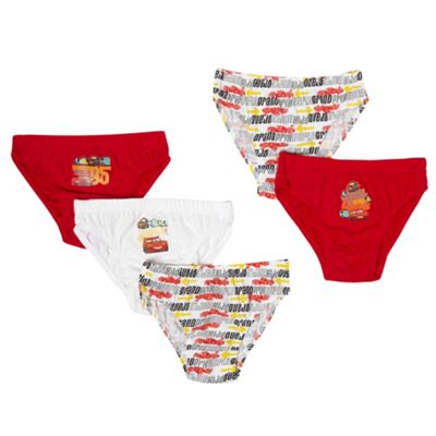Boys Pack Of Five Red Cars 2 Briefs