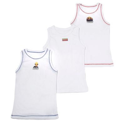 Boys pack of three white Fireman Sam vests