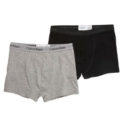 Boys Pack Of Two Black And Grey Trunks