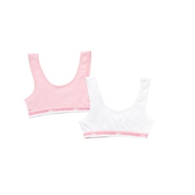 Girls pack of two pink and white crop tops
