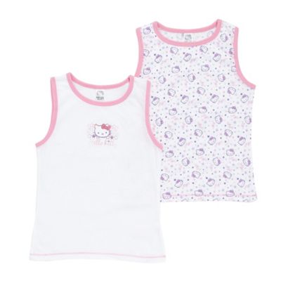 Pack of two girls white and pink Hello Kitty vests