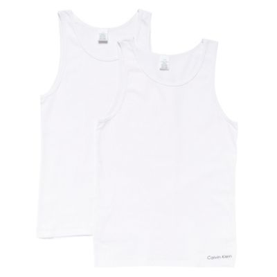 Boys pack of two white tank tops