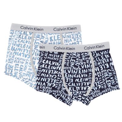 Boys Pack Of Two Navy And White Boxer Briefs