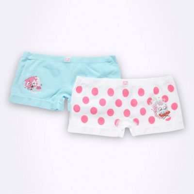 Pack of two girl's blue Moshi Monsters shorts                                                                                   